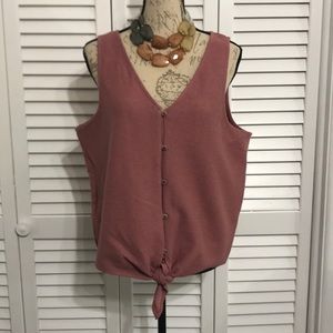 Madewell Button Down Sleeveless Top w/ Tie (Xl,3x)